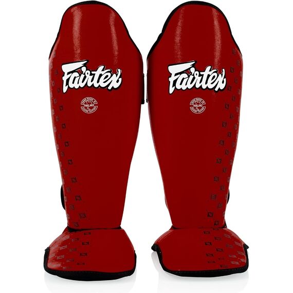 Protèges-Tibias Fairtex SP5 Compétition, Taille: L, Couleur: Rouge, 4 image