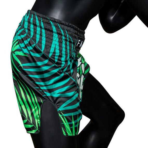 Short de Muay Thai Fairtex Tropical, Taille: L, Couleur: Vert, 3 image