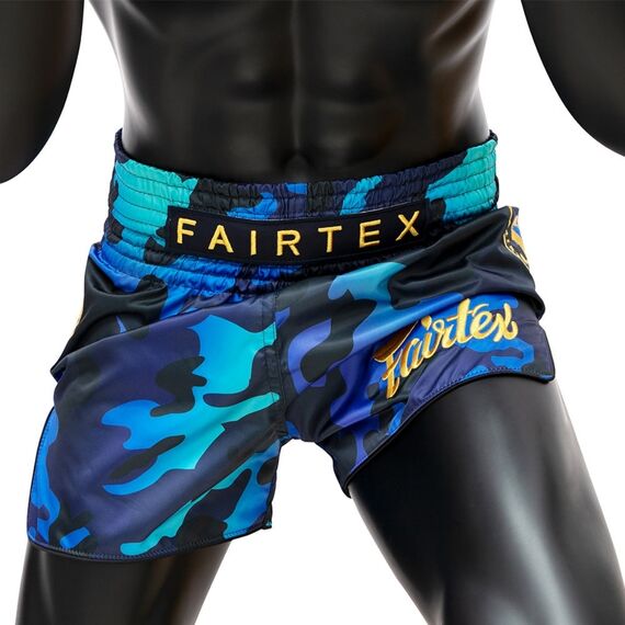 Muay Thai Shorts Fairtex Golden Jubilee, Size: M, Colour: Blue, 4 image