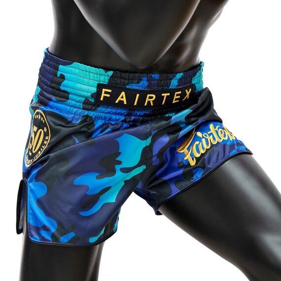 Muay Thai Shorts Fairtex Golden Jubilee, Size: M, Colour: Blue, 5 image
