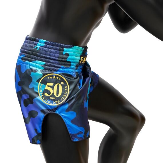Muay Thai Shorts Fairtex Golden Jubilee, Size: M, Colour: Blue, 6 image