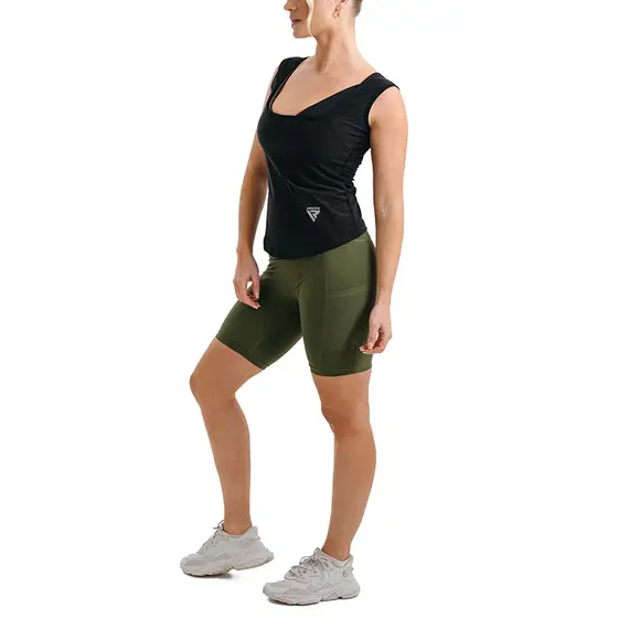 Short de Sudation Femme, Taille: M, Couleur: Kaki, 6 image