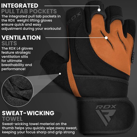 Gym Glove Micro Gray/Black Plus-XL, Size: L, Colour: Braun, 3 image
