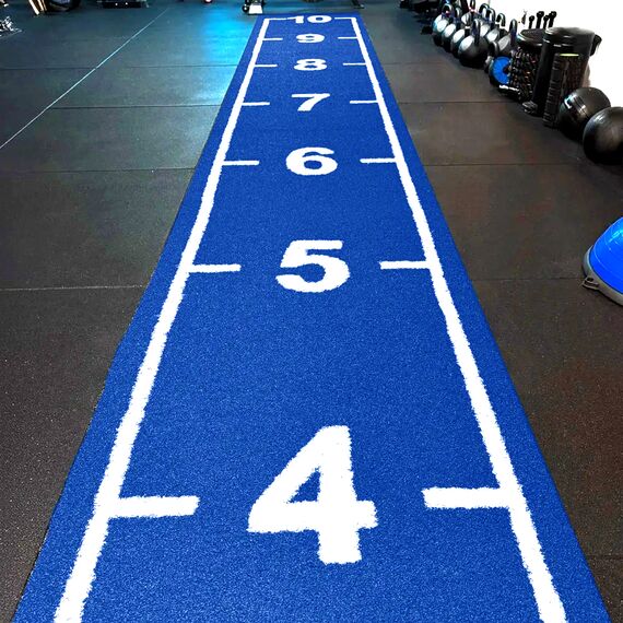 Piste de course "Sled Track" en gazon synthétique gradué GladiatorFit | Bleu 1000x200 CM, 10 image