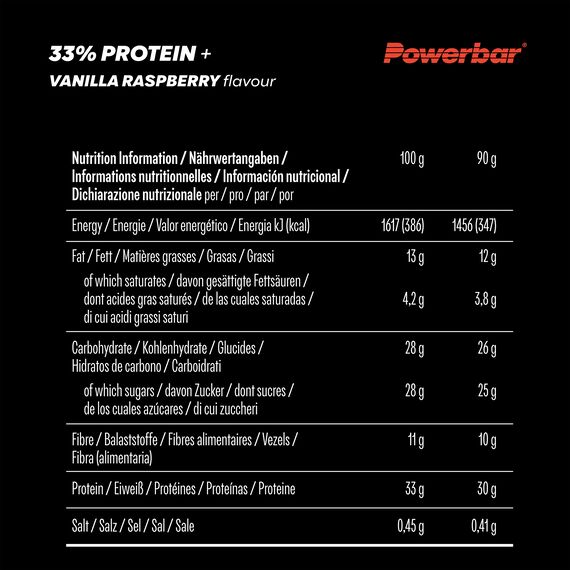 Proteinriegel 33% Protein+ 90g PowerBar (Packung mit 10 Stück) |, 2 image