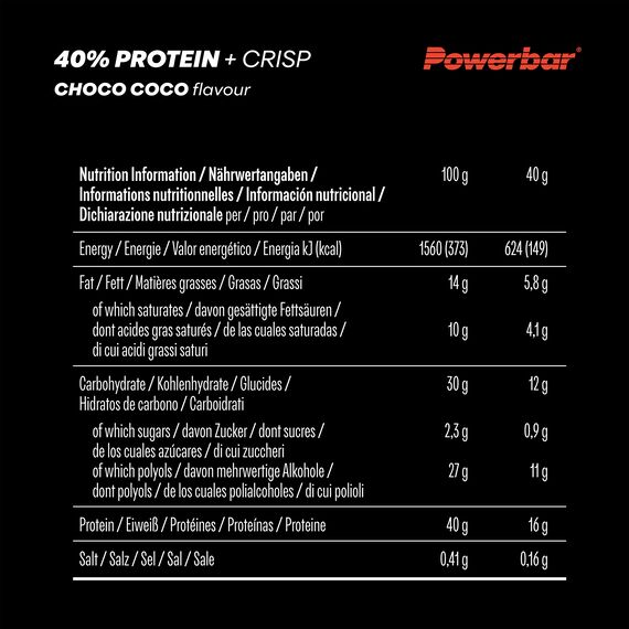 40% Crisp protein bar 40g PowerBar (pack of 12) | Coconut, 3 image