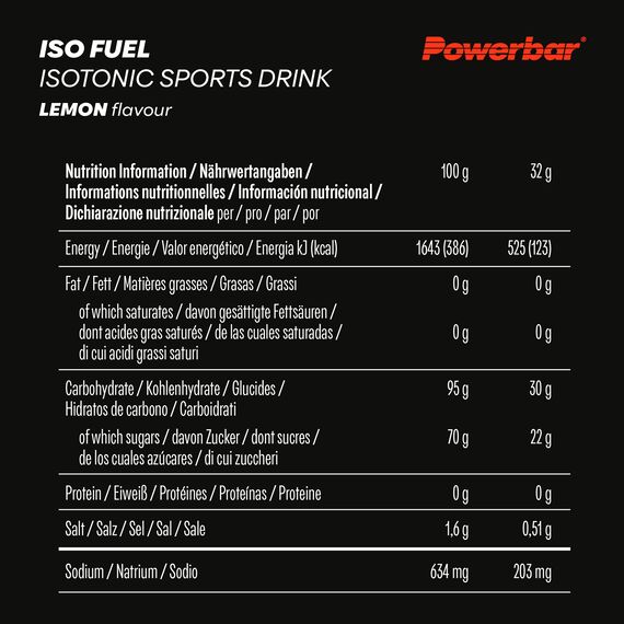 Iso Fuel Isotonic Sports Drink 30 Citron 608g Powebar, 2 image