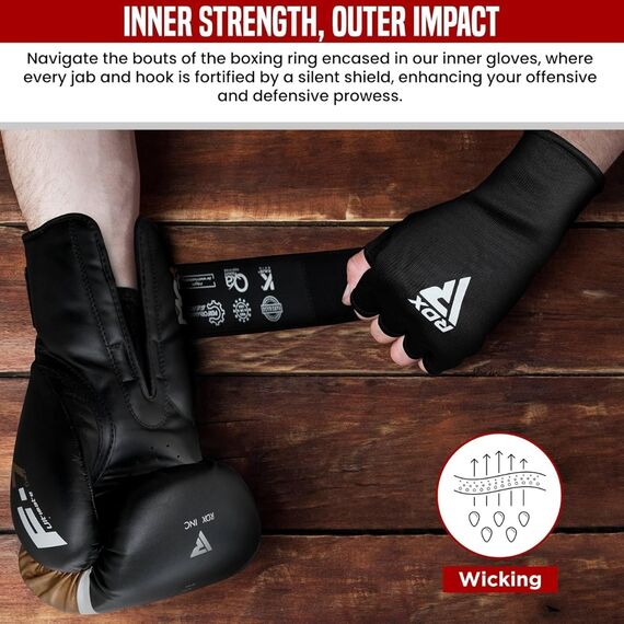 RDX Inner Gloves, Size: M, Colour: Schwarz, 4 image