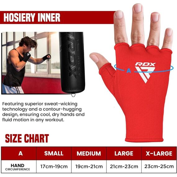 RDX Inner Gloves, Size: M, Colour: Rot, 7 image
