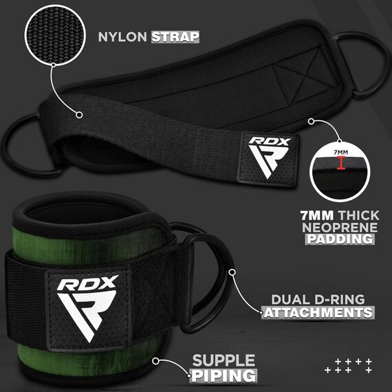 Ankle strap for cable machine (1 piece), Size: One Size, Colour: Green, 2 image