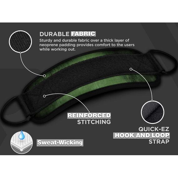Ankle strap for cable machine (1 piece), Size: One Size, Colour: Green, 4 image