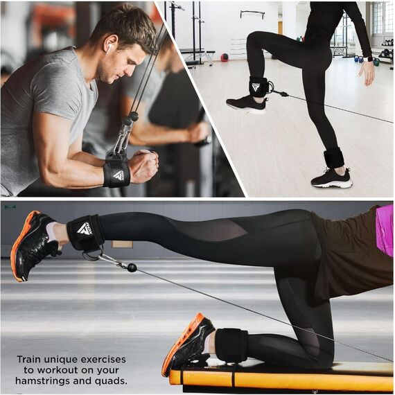 Ankle strap for cable machine (1 piece), Size: One Size, Colour: Green, 5 image