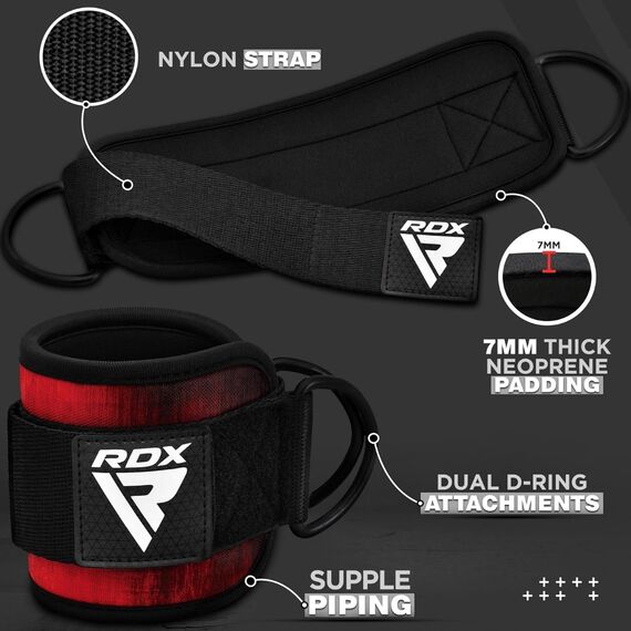 Ankle strap for cable machine (1 piece), Size: One Size, Colour: Rot, 2 image