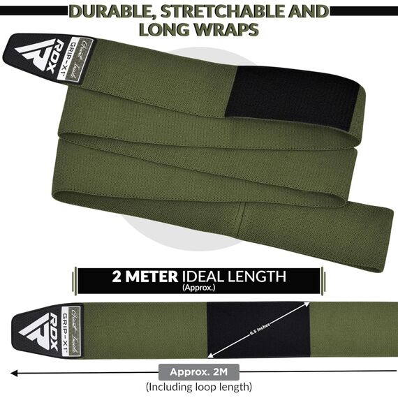Gym Knee Wraps K1, Size: One Size, Colour: Khaki, 6 image