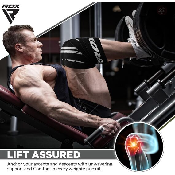 Gym Knee Wraps K1, Size: One Size, Colour: Grey, 3 image