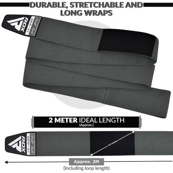 Gym Knee Wraps K1, Size: One Size, Colour: Grey, 6 image