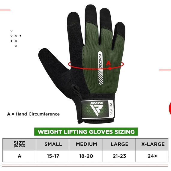 Gym Gloves W1 – Full Finger, Size: XL, Colour: Green, 6 image