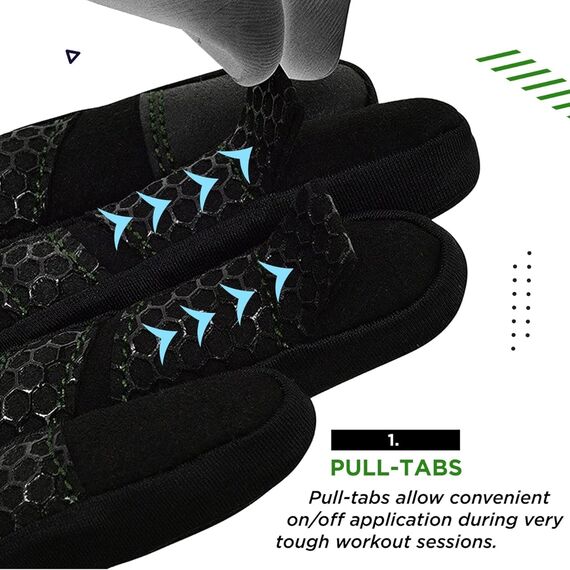 Gym Gloves W1 – Full Finger, Size: XL, Colour: Green, 7 image