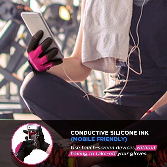 Fitness-Handschuhe W1 – Vollfinger, Bekleidungsgrösse: M, Farbe: Rosa, 5 image