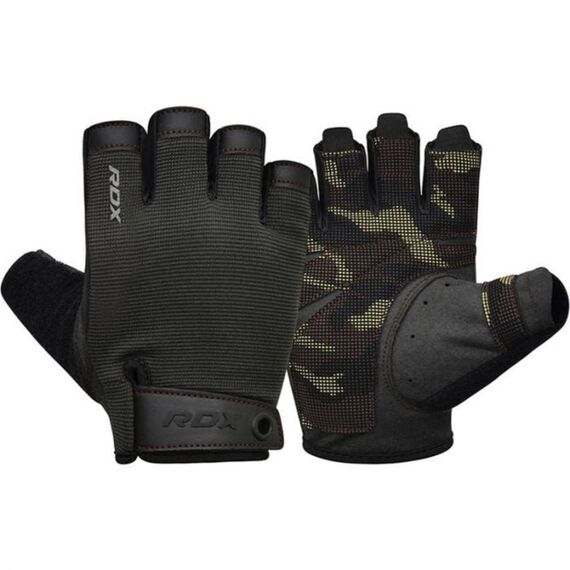 RDX T2 – Halbfinger-Handschuhe, Grip & Komfort im Gym, Bekleidungsgrösse: L, Farbe: Braun, 4 image