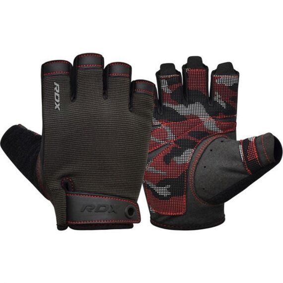 RDX T2 – Halbfinger-Handschuhe, Grip & Komfort im Gym, Bekleidungsgrösse: XL, Farbe: Rot, 4 image