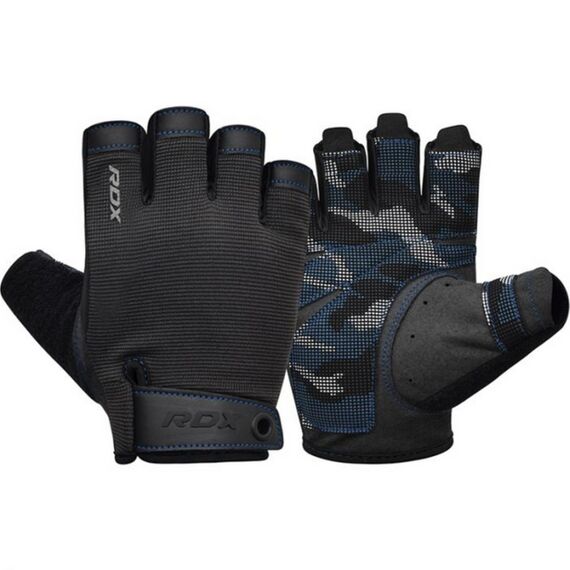 RDX T2 – Halbfinger-Handschuhe, Grip & Komfort im Gym, Bekleidungsgrösse: L, Farbe: Blau, 4 image