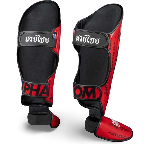 Shinguards Muay Thai, Size: S/M, Colour: Rot, 2 image