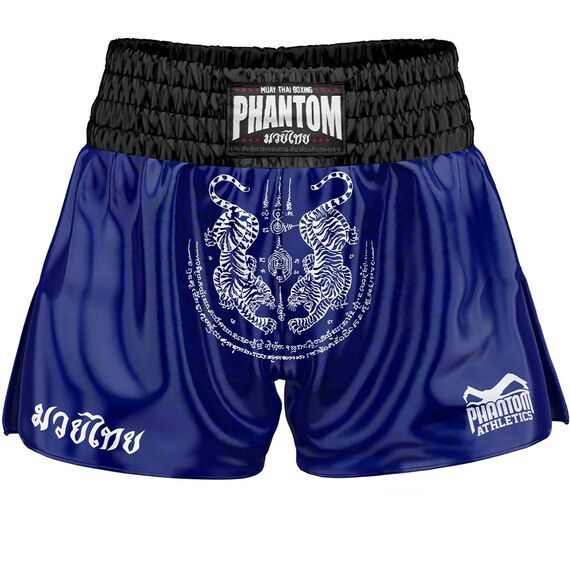 Short de Muay Thai Sak Yant, Taille: M, Couleur: Bleu
