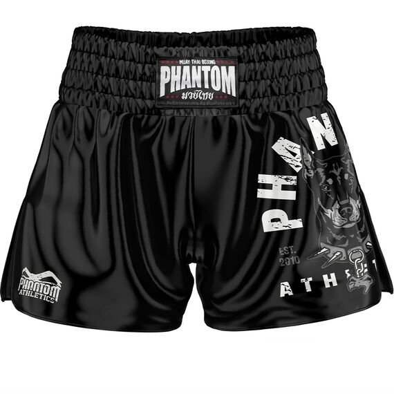 Muay Thai Shorts Dobermann, Size: L, Colour: Schwarz