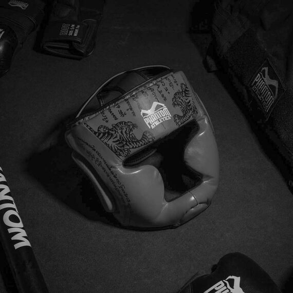 Casque de protection Muay Thai, Taille: Taille unique, Couleur: Gris, 3 image
