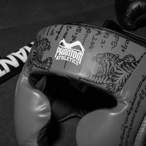 Casque de protection Muay Thai, Taille: Taille unique, Couleur: Gris, 4 image