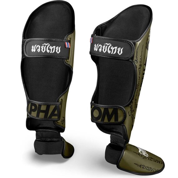Schienbeinschutz Muay Thai, Bekleidungsgrösse: L/XL, Farbe: Khaki, 2 image