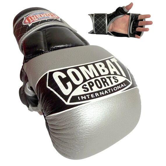 Combat Sports Max Strike MMA Training Gloves, Size: L, Colour: Silber