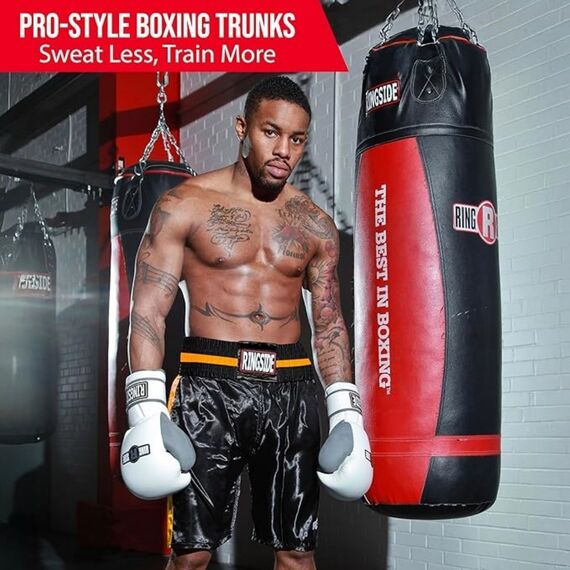 Shorts de boxe Pro Ringside, Taille: S, Couleur: Noir, 2 image