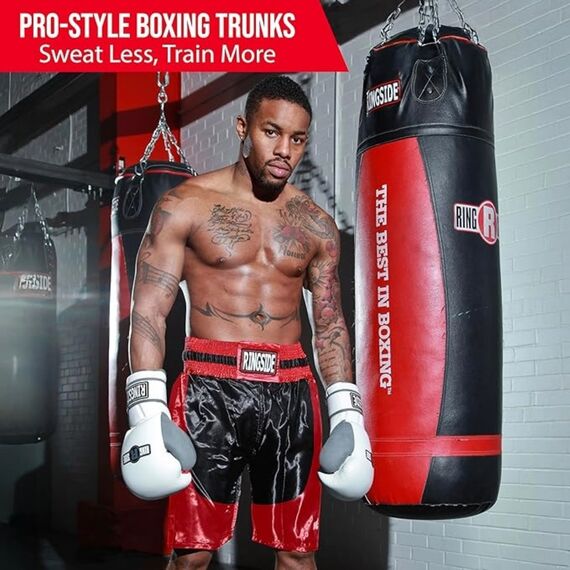 Shorts de boxe Pro Ringside, Taille: L, Couleur: Noir, 2 image