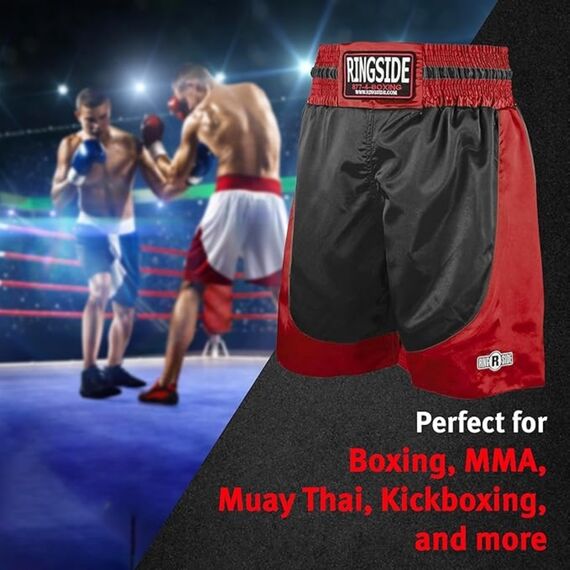 Shorts de boxe Pro Ringside, Taille: L, Couleur: Noir, 4 image