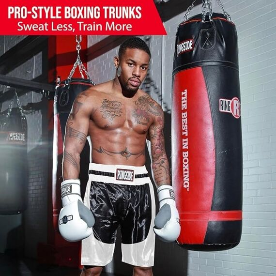 Shorts de boxe Pro Ringside, Taille: XL, Couleur: Noir, 2 image
