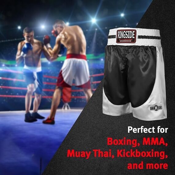 Shorts de boxe Pro Ringside, Taille: XL, Couleur: Noir, 4 image