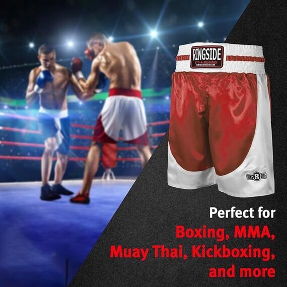 Shorts de boxe Pro Ringside, Taille: XL, Couleur: Rouge, 4 image