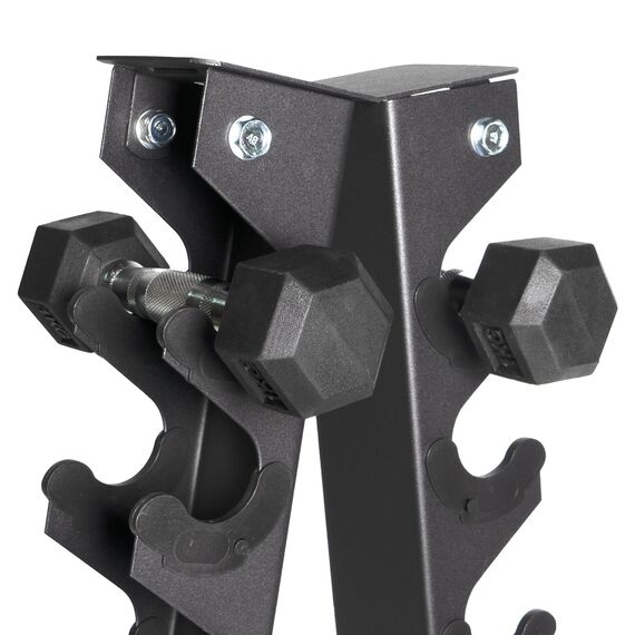 Steel shaft storage rack for 10 pairs of GladiatorFit dumbbells