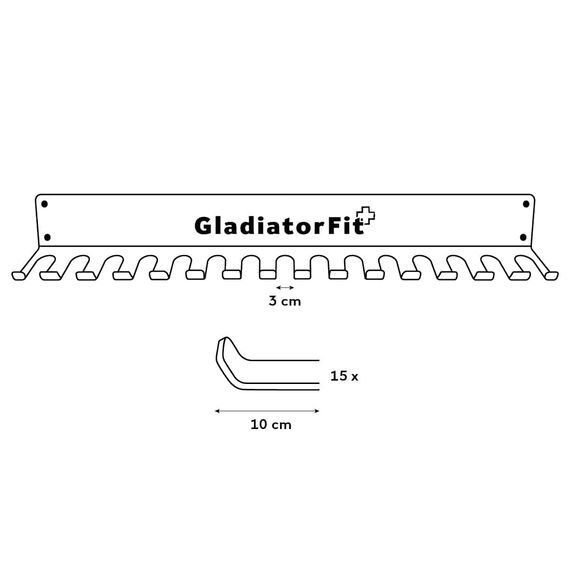 Rack de rangement mural en acier pour élastiques et cordes GladiatorFit | 3 CM, 4 image