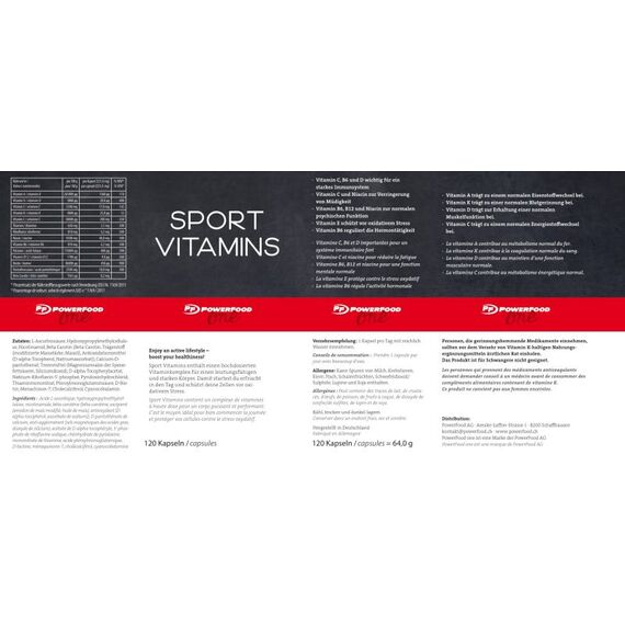 Sports Vitamins 120 caps Powerfood One, 2 image