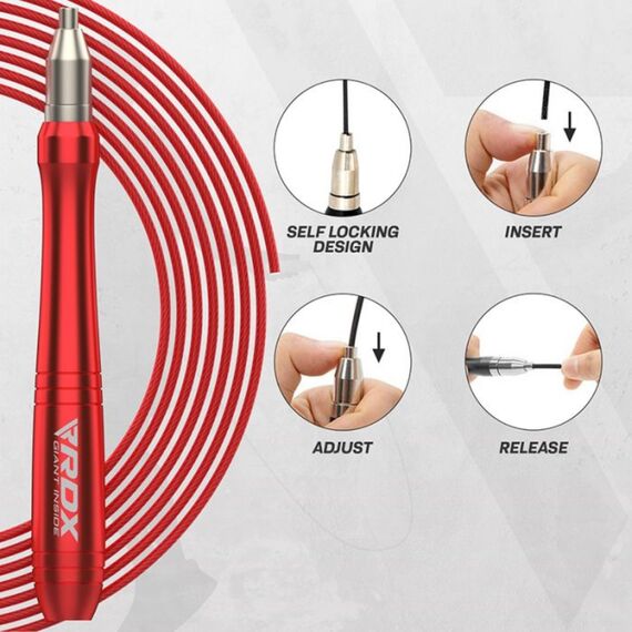 Skipping Rope Aluminium Handle W2 Red-10.3Ft (15572) + Wire, Size: One Size, Colour: Rot, 5 image