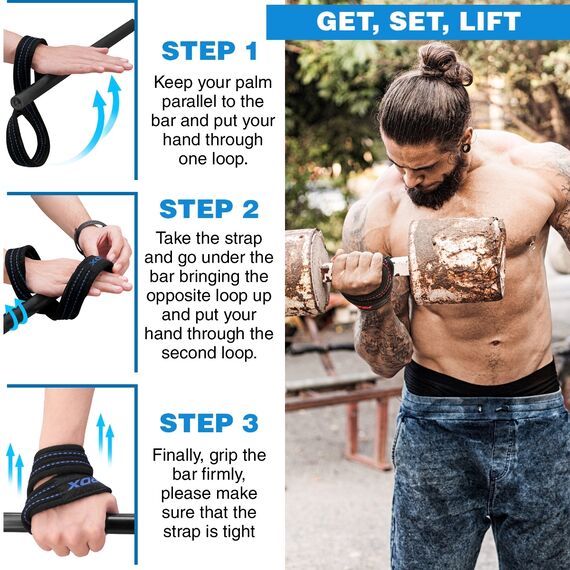 RDX Gym Lifting Cotton Straps, Size: M, Colour: Blue, 10 image