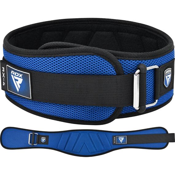 RDX RX4 Weightlifting Belt – Comfort and back support, Size: L, Colour: Blue