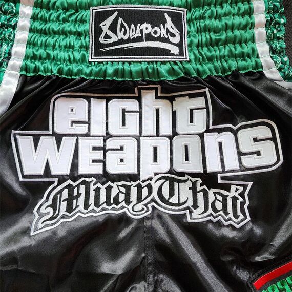 8 WEAPONS Muay Thai Shorts West Coast Green L, Taglia: L, Colore: Verde , 3 image