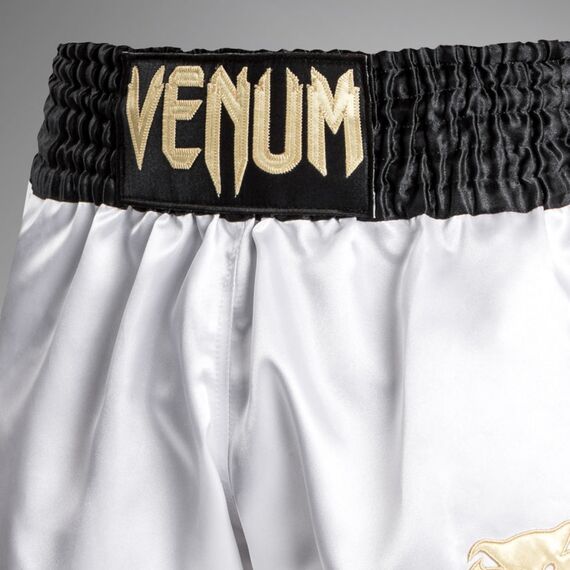 Venum Classic Muay Thai Shorts Black/White/Gold L, Size: L, Colour: Weiss, 2 image