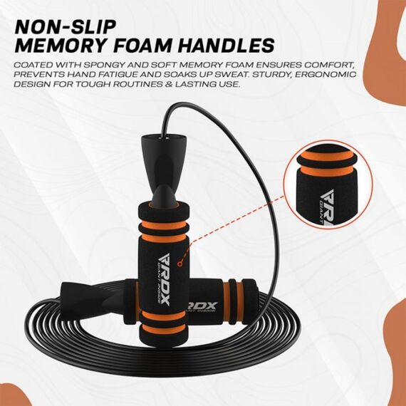 Skipping Rope With Weight X2 Orange-10.3Ft (15756), Colour: Orange, Length: 304 cm, 4 image