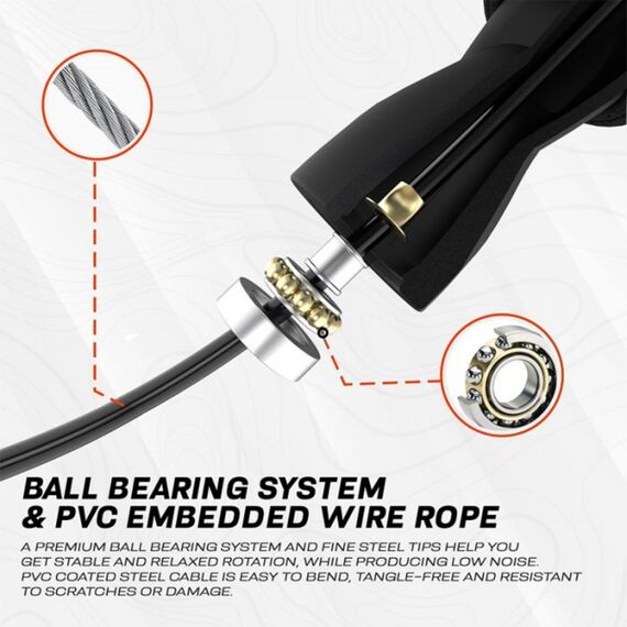 Skipping Rope With Weight X2 Orange-10.3Ft (15756), Colour: Orange, Length: 304 cm, 5 image