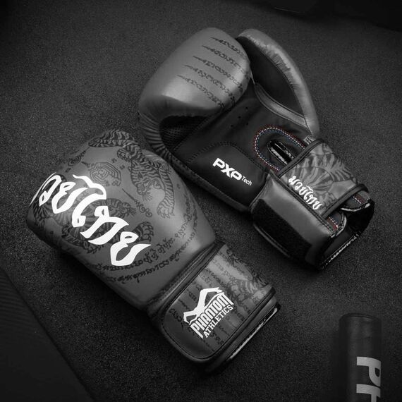 Phantom Boxing Gloves Muay Thai Grey 12OZ, Colour: Grey, OZ: 12oz, 10 image